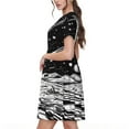 thumbnail image 2 of Bingfone Cosmic Landscape Celestial Art Print Women’s Short Sleeve Dress, Comfortable Casual Dress, Stylish Summer Dress with Stretchy Fit for Daily Wear, 2 of 6