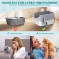 thumbnail image 4 of Stainless Steel Cat Litter Box, Metal Kitty Litter Box with High Sides for Small Cats,Kittens, Open Top Litter Boxes with Anti-Leak Lid,Odorless,Non-Sticky, Easy to Clean,Scoop Include, 4 of 8