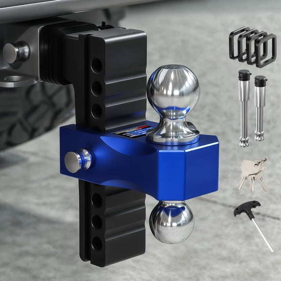 Adjustable Trailer Hitch 2.5" Receiver 8" Drop/Rise Towing Hitch 18500 lb W/Lock