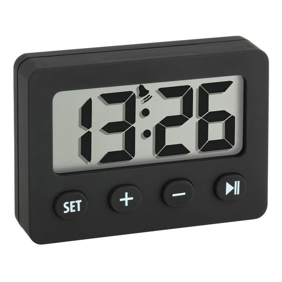 Reloj despertador digital TFA Dostmann con temporizador y cronómetro blanco