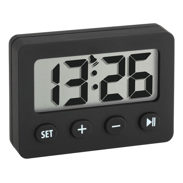 Reloj despertador digital TFA Dostmann con temporizador y cronómetro blanco