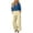 Khaki, variant on Women's 2 Piece Outfits ,Long Sleeve Button Down Shirt and High Waist Pleated Wide Leg Pants Set, Solid Color Casual Matching Set