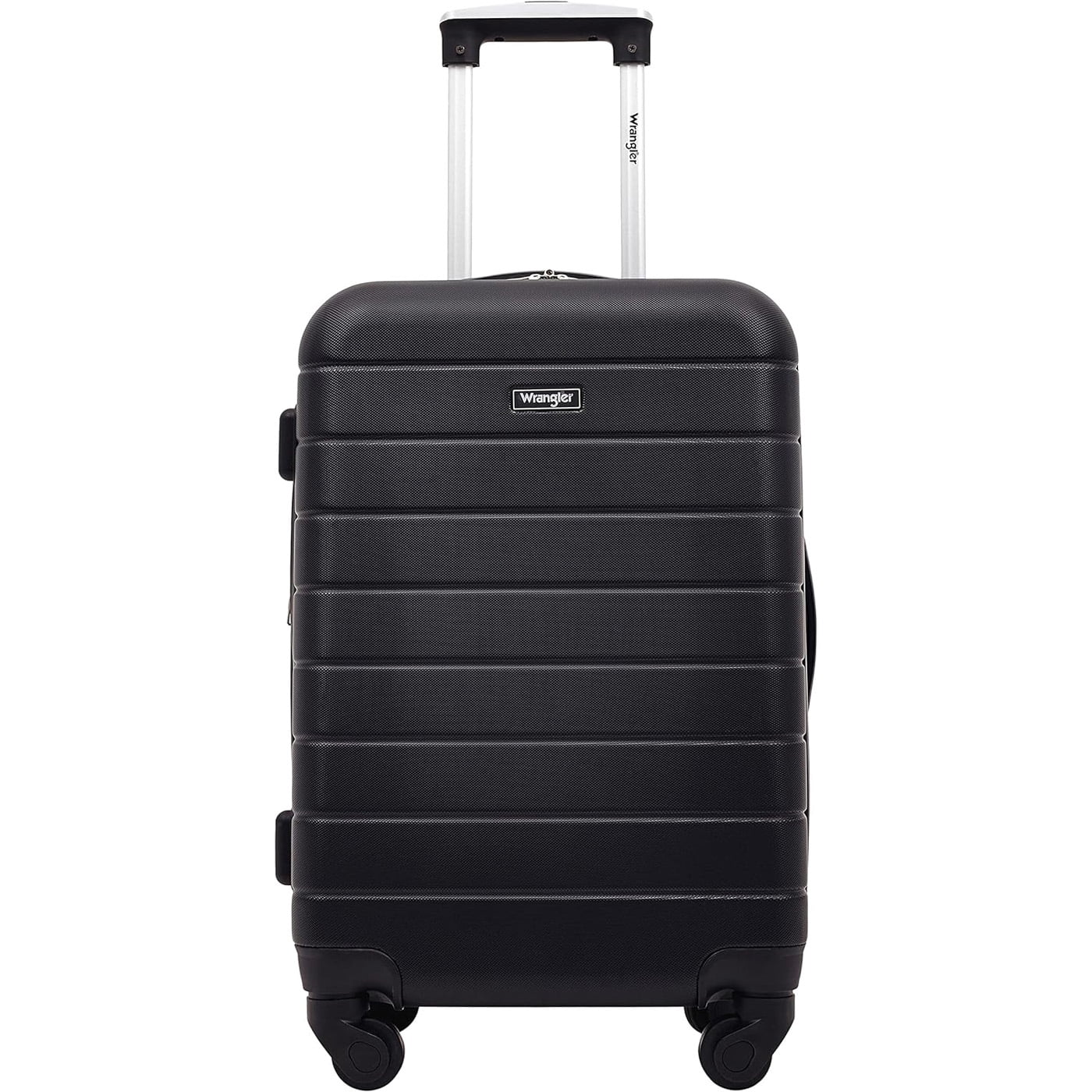 Wrangler Smart Luggage Set with Cup Holder and USB Port, Black, 3 Piece Set