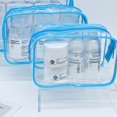 thumbnail image 3 of TNOBHG Transparent Cosmetic Travel Bags 3 Pcs/set Transparent Cosmetic Bag Set Waterproof Portable Stylish Makeup Organizer Clear Makeup Bag Set, 3 of 8