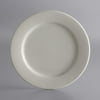 World Tableware PWC-45 Princess White 10 1/2" Ultima Cream White Round Rolled Edge Stoneware Plate - 12/Case