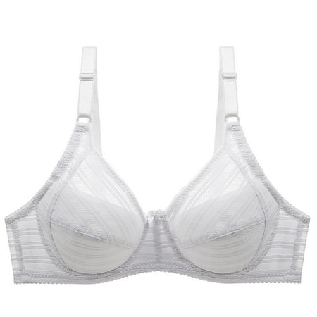 LLYWEY Full Figure Bras on Sale Bras Elderly Ladies Underwire Bra Style-803 Women s Plus Multiway Bra Feature Adult Female Wireless Sports Bras White 38B