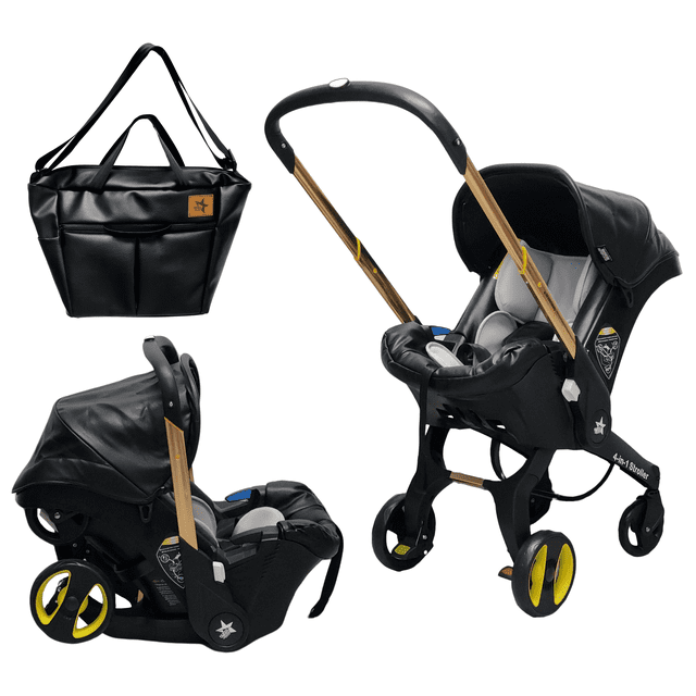 Carriola Para Bebé Starkids Polux Convertible Con Pañalera Vinipiel
