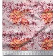 thumbnail image 1 of Soimoi Moss Georgette Fabric Leaves & Texture Print Sewing Fabric Yard 42 Inch Wide, 1 of 2