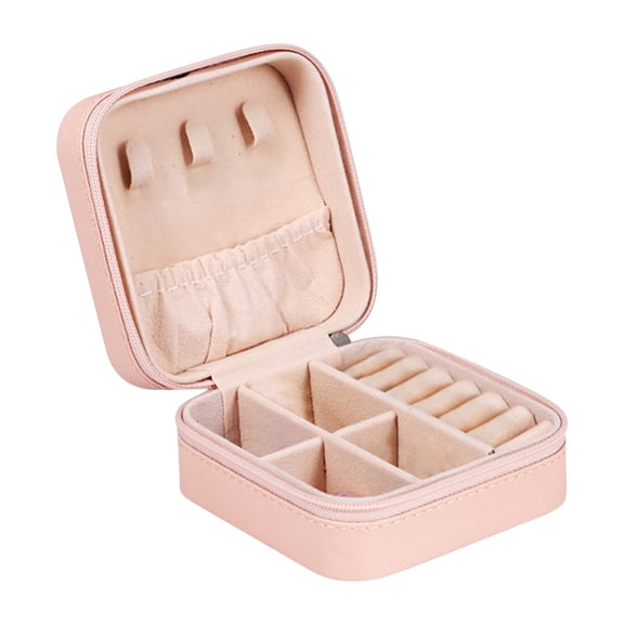 QIQUWOHUL Mini Jewelry Travel Case PU Leather Travel Jewelry Organizer Box Small Portable Portable Jewellery Storage Holder For Womens Rings Earrings Necklaces Bracelets