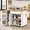 White, variant on Kitchen Island with Storage, Lofka 41.7” Kitchen Island Cart with Drop Leaf, 1 Removable Tray, 2 Shelves, 1 Cabinet, Black