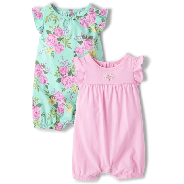 Romper The Children's Place con estampado floral de manga corta, 9 a 12 meses