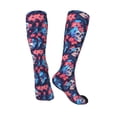 thumbnail image 5 of Lsque Skull flower blue Printed Crew Socks Men's Women's LightWeight Thin Casual Calf Socks ,Knee High Socks,Cotton Socks, 5 of 9