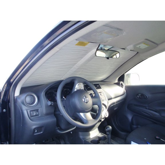 HeatShield, The Original Windshield Sun Shade, Custom-Fit for Nissan Versa Sedan 2012, 2013, 2014, 2015, 2016, 2017, 2018, 2019, Silver Series