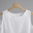 thumbnail image 5 of Bixock Women's Loose Summer Tank Tops,Plus Size Sleeveless Blouse,Solid Color Faux Linen Crew Neck Button Slit Hem Sleeveless Tops, 5 of 5