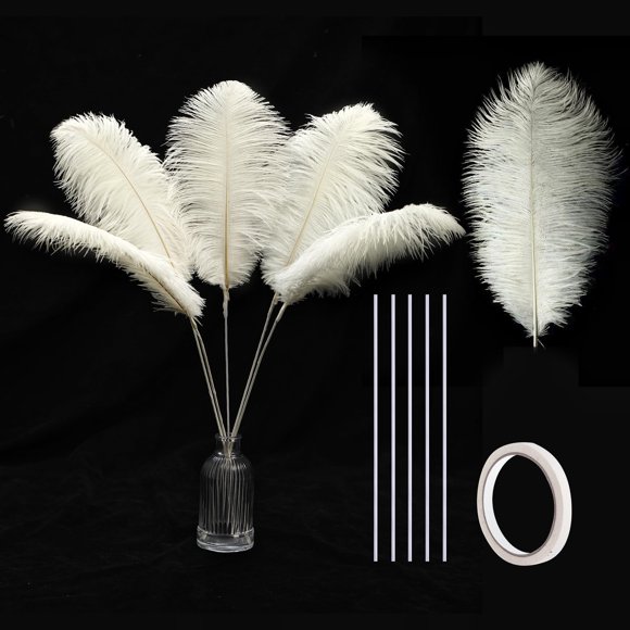 Kit de plumas de avestruz Holmgren, 56 cm, color beige, 20 unidades