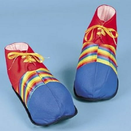 Jumbo Clown Shoes Rainbow Stripes Halloween Costume