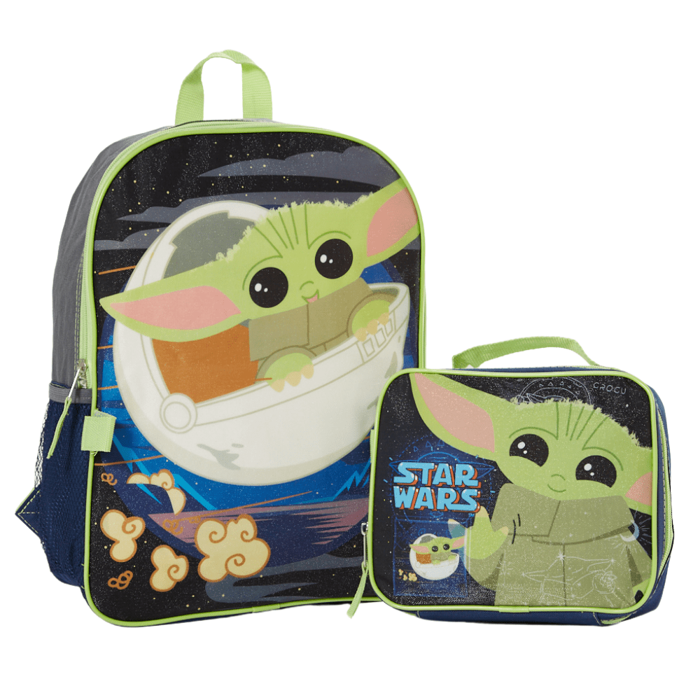 Star Wars Baby Yoda Backpack with Lunch Box Mandalorian Kids School Bag