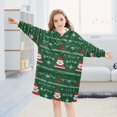 thumbnail image 5 of FORMRS Wearable Blanket Hoodie with Sleeves for Kids Cozy Flannel Sweatshirt, Green Christmas Trees, 5 of 7