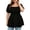 Black, variant on FDGIU 2026 Summer Plus Size Square Neck Puff Sleeve Smocked Peplum Blouse, Ruffle Trim Flared Hem Casual Top