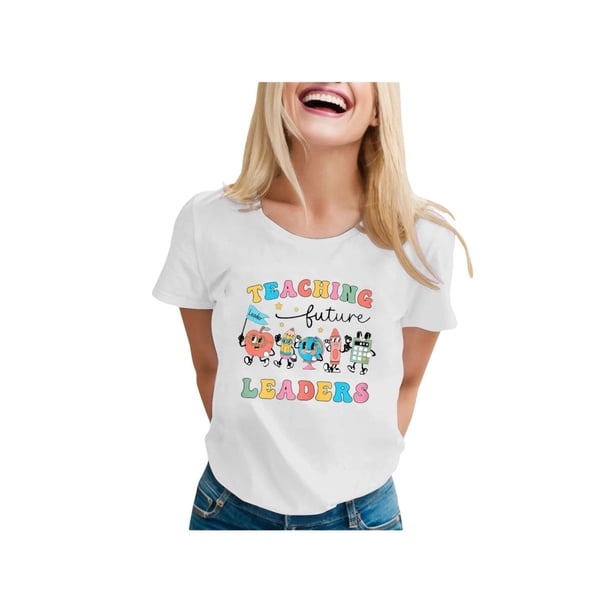 Girls Shirts Kids' Back To School Graphic Short Sleeve Round Neck Tee TOP Bright & Comfortable for Boys & Girls T-Shirts