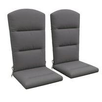Adirondack Chair Cushions 2 Piece Set, 59x20.5x2in - Outdoor Patio Seat & Back Cushions with Ties - Water Resistant Replacement Pads - Gray