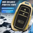 thumbnail image 5 of Key Fob Cover Compatible with Toyota Tacoma 4Runner Prius Corolla Cross Hatchback Tundra Sequoia 2022-2025 Keychain Case Holder Protector,Gold/Black, 5 of 6