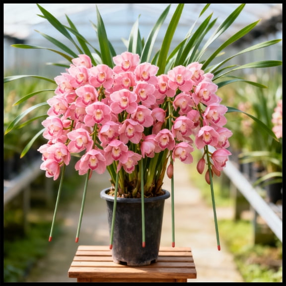 Rare Cymbidium for Balcony-Large Showy Blossoms--Low Maintenance-Ideal for Indoor, Plant Pots & Planters