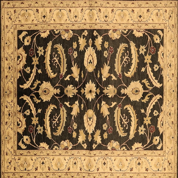 Ahgly Company Indoor Square Oriental Brown Traditional Area Rugs, 7' Square