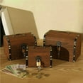 thumbnail image 3 of Wooden Money Box with Lock and Key Secure Wood Piggy Bank for Saving Money, 3 of 8