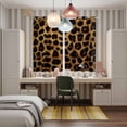 thumbnail image 5 of Leopard Kitchen Curtains 63 Inch Length, Brown Vintage Leopard Print Grommet Top Bedroom Living Room Curtains, Light Filtering Cafe Curtain Drapes 2 Panels Set 84''x63'', 5 of 9