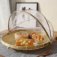 thumbnail image 3 of Cesta de almacenamiento de bambú, cesta para almacenar frutas, verduras, pan, sala de estar, escritorio, acabado de alimentos, cubierta, 3 of 4