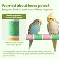 thumbnail image 4 of Bird Perch Stand Sandblasted Rough-Surface Cage Accessories,Parrot Beak & Claw Grinding Stone Sticks,Safe Non-Toxic Claw Trimmer Chew Toy for Parakeets,Cockatiels,Finches,Lovebirds,Yellow-Green, 4 of 10