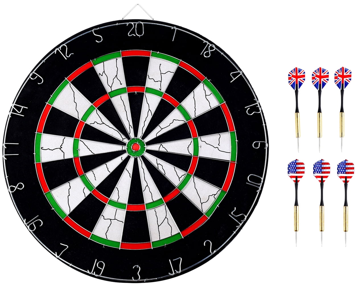 Professional Dartboard with 6pcs Steel Tip Darts for Family Board Games (18"-BL18012) by Anleolife