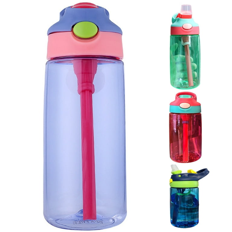Kids Stainless Steel Water Bottle - Leak Proof with Flip Top Sports Cap & Straw - Toddler Child Friendly Cup