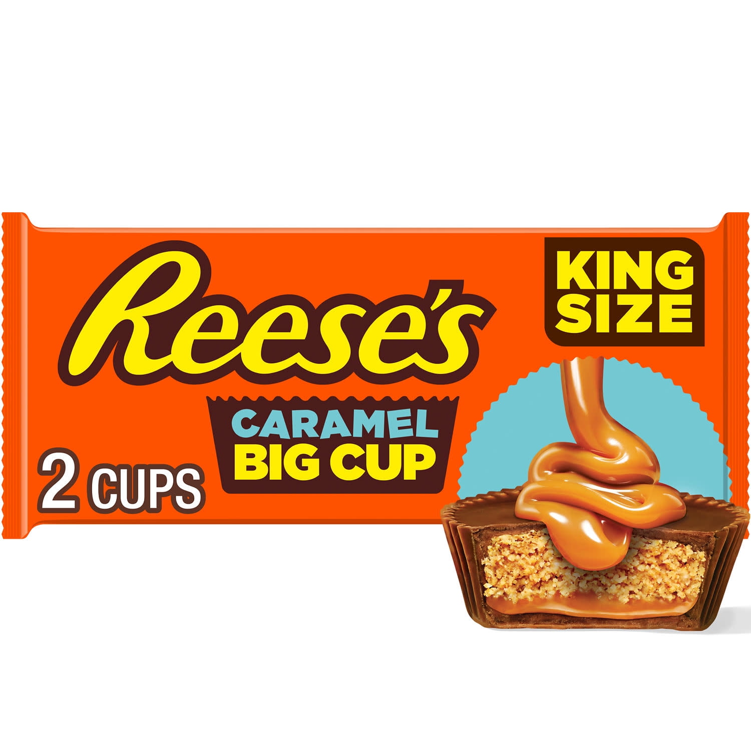 Reese's Big Cup Caramel Milk Chocolate King Size Peanut Butter Cups Candy, Pack 2.8 oz