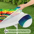 thumbnail image 5 of Rainbow Tie Dye Mandala Pattern Round Fitted Tablecloth with Elastic Edge,Dining Table Cover Waterproof,Outdoor Round Tablecloth for Camping,Dining,Indoor and Outdoor, 5 of 7