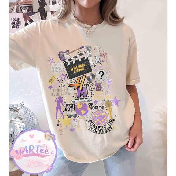 Hannah Montana 20 Year Celebration Comfort Colors T-shirt, Channel Star Shirt, Magic Kingdom Family Trip,Ivory Color,Size L