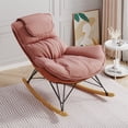 thumbnail image 2 of Aukfa Upholstered Rocking Chaise Lounge Chair for Home Office, Velvet, Pink, 2 of 10