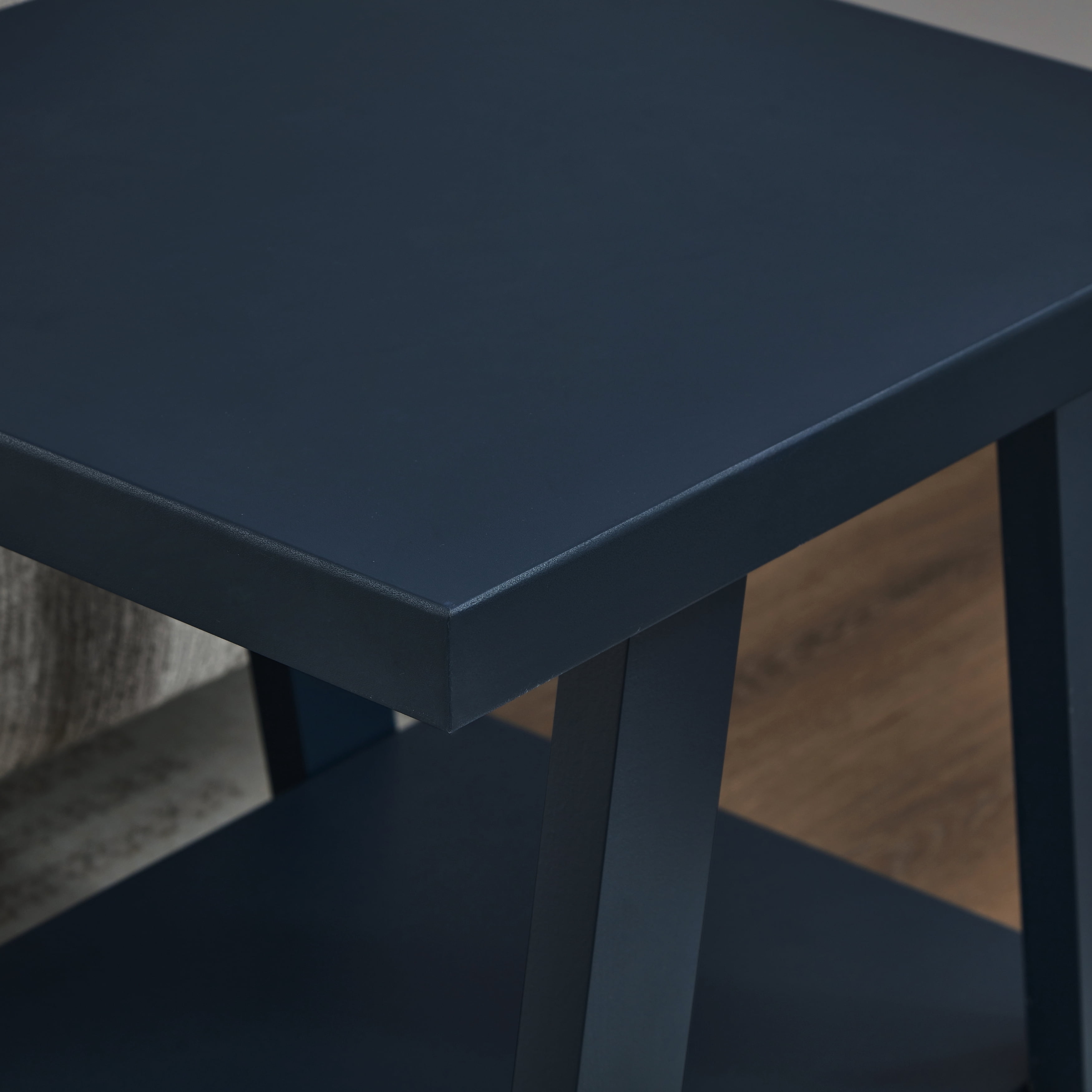 Wood Shelf End Table, Navy