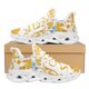 thumbnail image 1 of Zapatillas de plataforma barrocas doradas para mujer, zapatos de punto de malla transpirable, calzado para caminar con cordones y estampado floral, 1 of 6