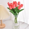 thumbnail image 4 of JoyMart Valentine's Day Artificial Flowers 10 Branches + Small Vases Real PU Flowers And A Small VaseFor Wedding Spring Bouquet Arrangement Home Decorations For Mother's Day, 4 of 8
