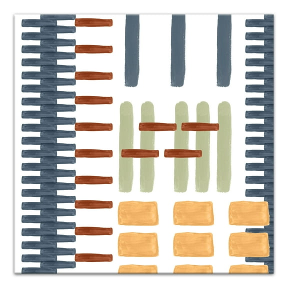 Creative Products Abstract Pattern Red Blue Yellow 16x16 Canvas Wall Art