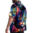 thumbnail image 3 of Cat Men's Short Sleeve Shirts, Casual, Printed, Button Down Short, Summer Beach Shirts, Unisex, 3 of 6