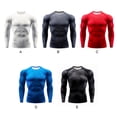 thumbnail image 4 of Minnieouse Deporte manga larga hombres cuello ropa deportiva transpirable resistencia al desgaste camisa térmica de compresión duradera Camisetas Blanco Minnieouse AP013563-01, 4 of 6