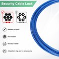 thumbnail image 2 of Uxcell 2-Pack Candado de Cable de Seguridad, 1.64FT Cable de Acero Recubierto para Equipaje con Doble Bucle [Azul], 2 of 6
