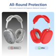 thumbnail image 3 of Funda de silicona 4 en 1 Ensfomte para AirPods Max USB-C 2024 Roja, 3 of 6