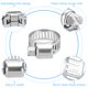 thumbnail image 4 of Abrazadera de manguera Uxcell, abrazaderas de manguera de acero inoxidable ajustables de 2/5" a 5/8" para plomería de línea de combustible, paquete de 25, 4 of 7