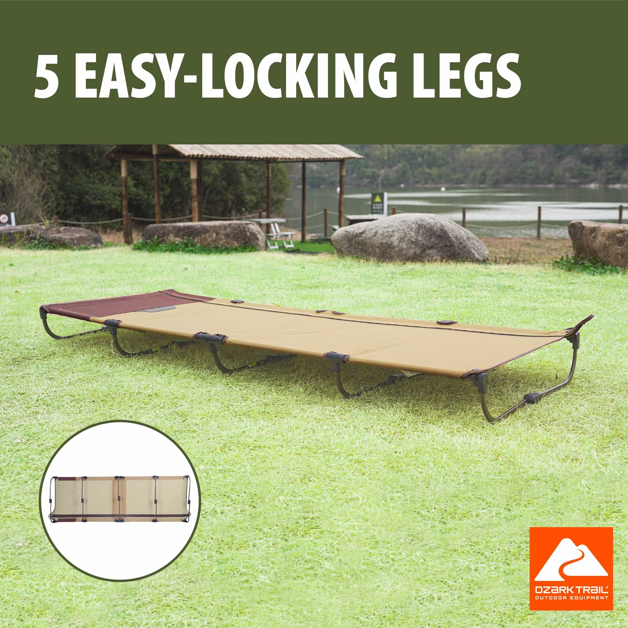 (2 pack) Ozark Trail Zipper Cot, Adult, 75.5" x26" x 5.5"