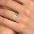 thumbnail image 4 of Gem Stone King 14K White Gold White Moissanite and Yellow Sapphire Engagement Ring for Women | 1.17 Cttw | Oval 7X5MM | Gemstone Birthstone | Size 7, 4 of 6
