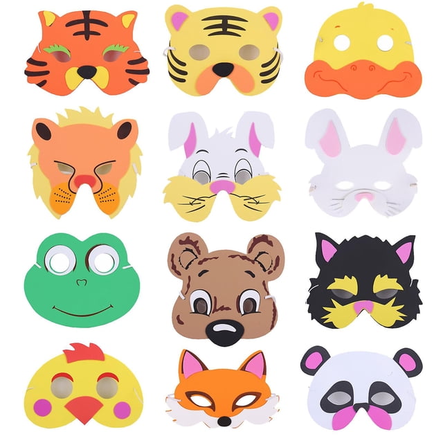 12 máscaras de animales para niños YONGSHENG suministros para fiestas de Halloween